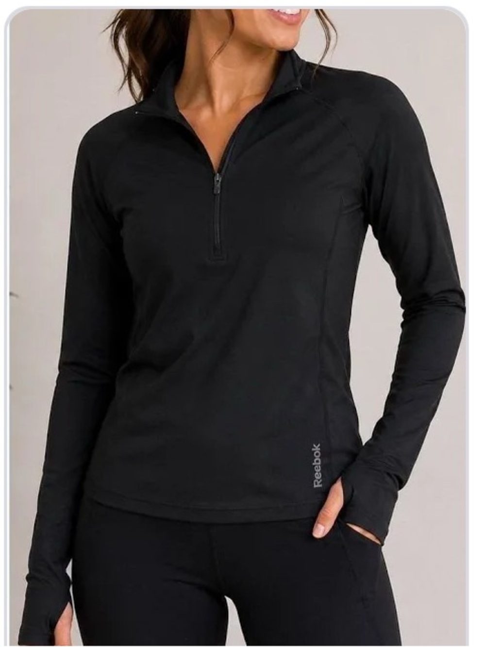 Reebok Black Women’s Long-Sleeve Half Zip Training Top